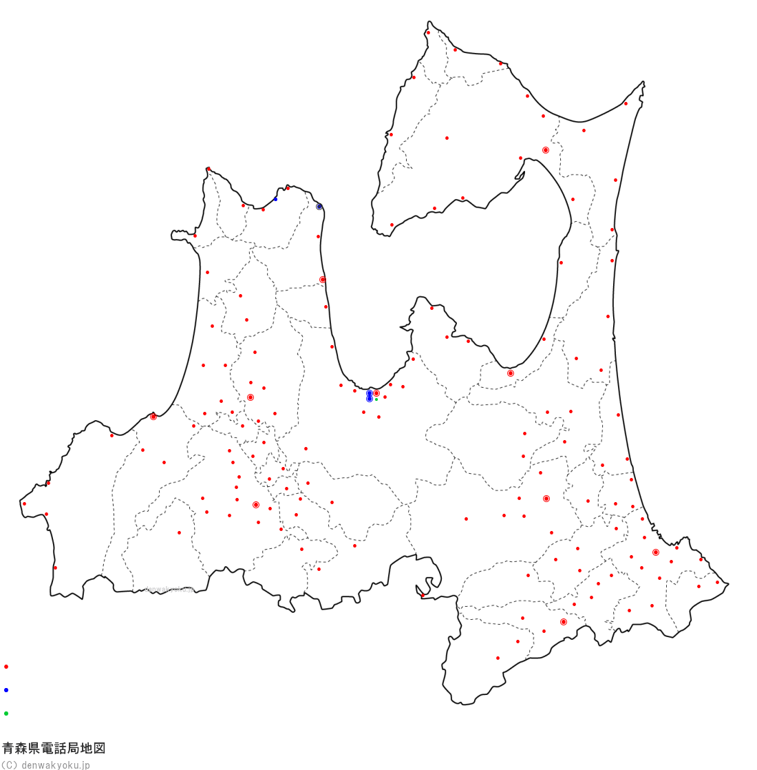 青森県電話局地図