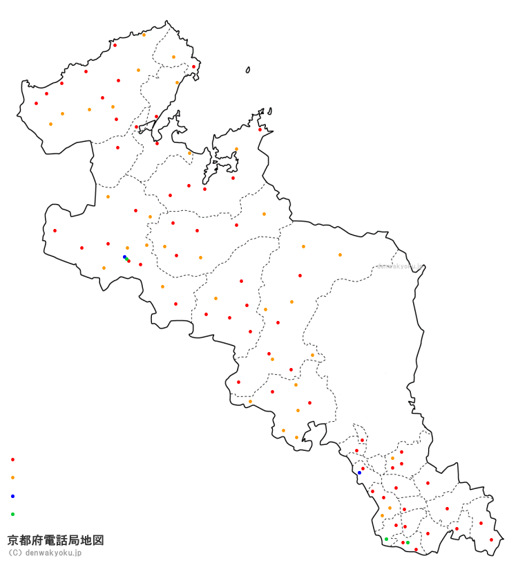 京都府電話局地図（NTT収容局マップ）