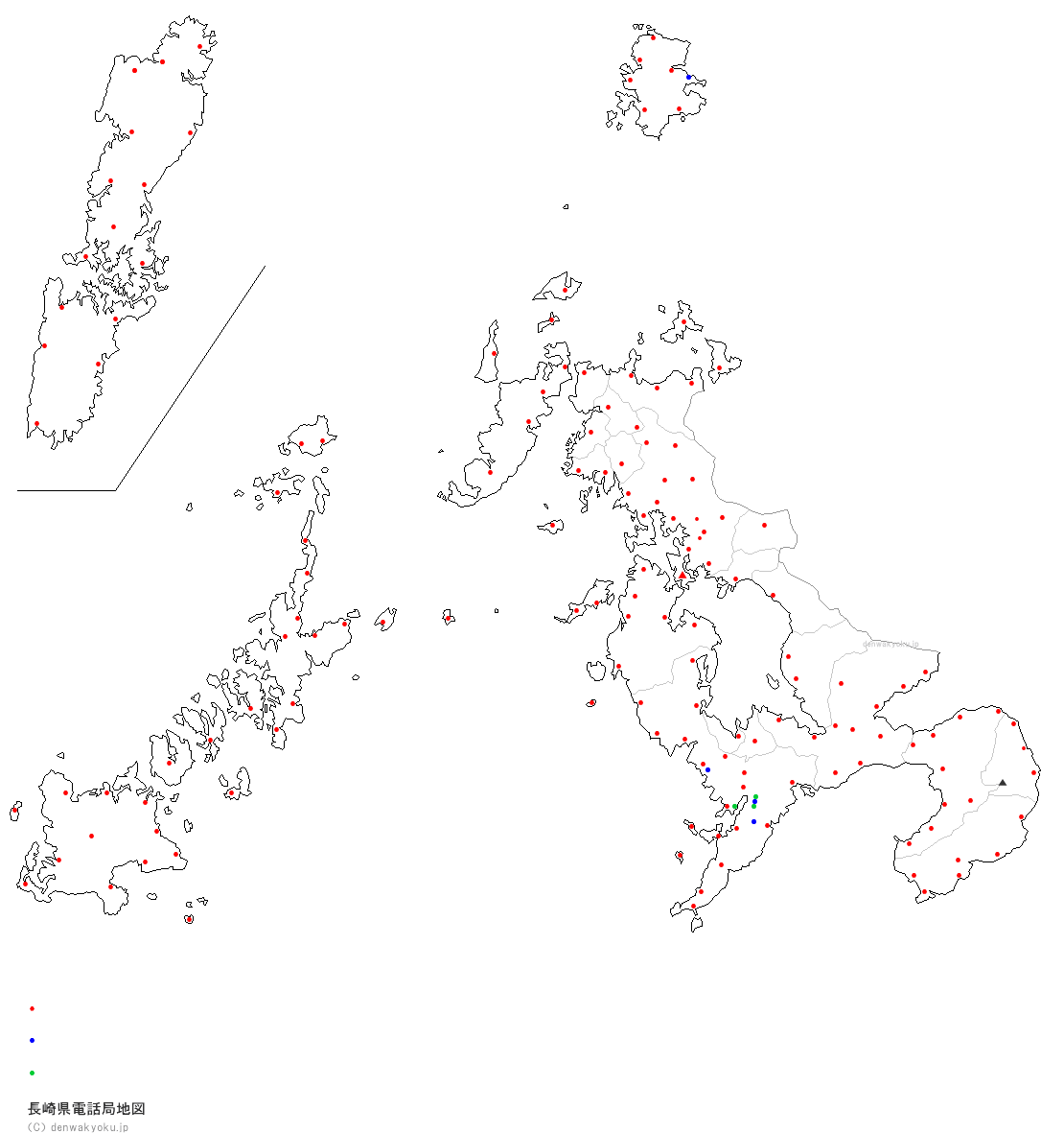 長崎県電話局地図