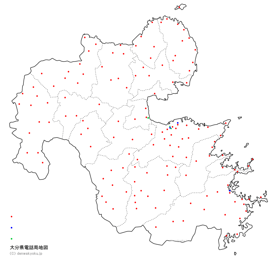 佐賀県電話局地図（NTT収容局マップ）