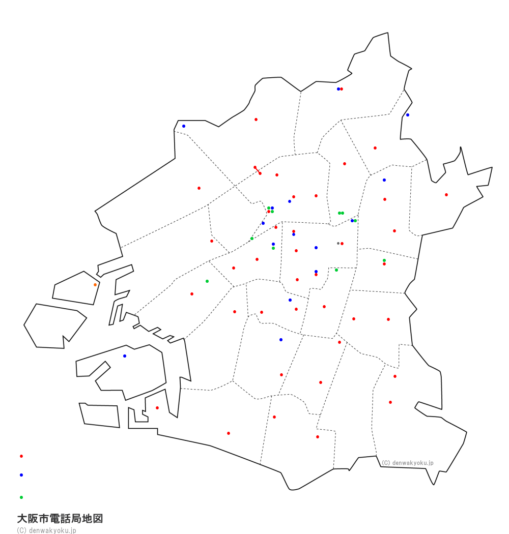 大阪市電話局地図