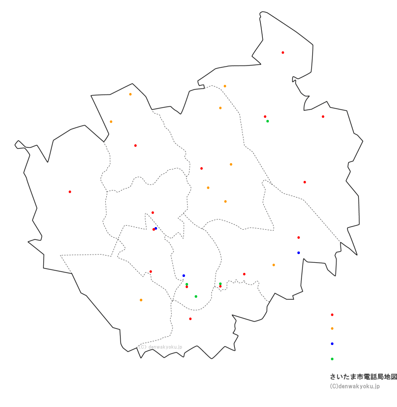 さいたま市電話局地図（NTT収容局マップ）