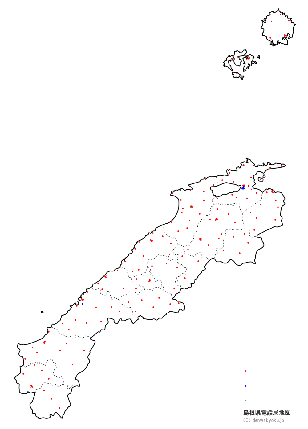 島根県電話局地図