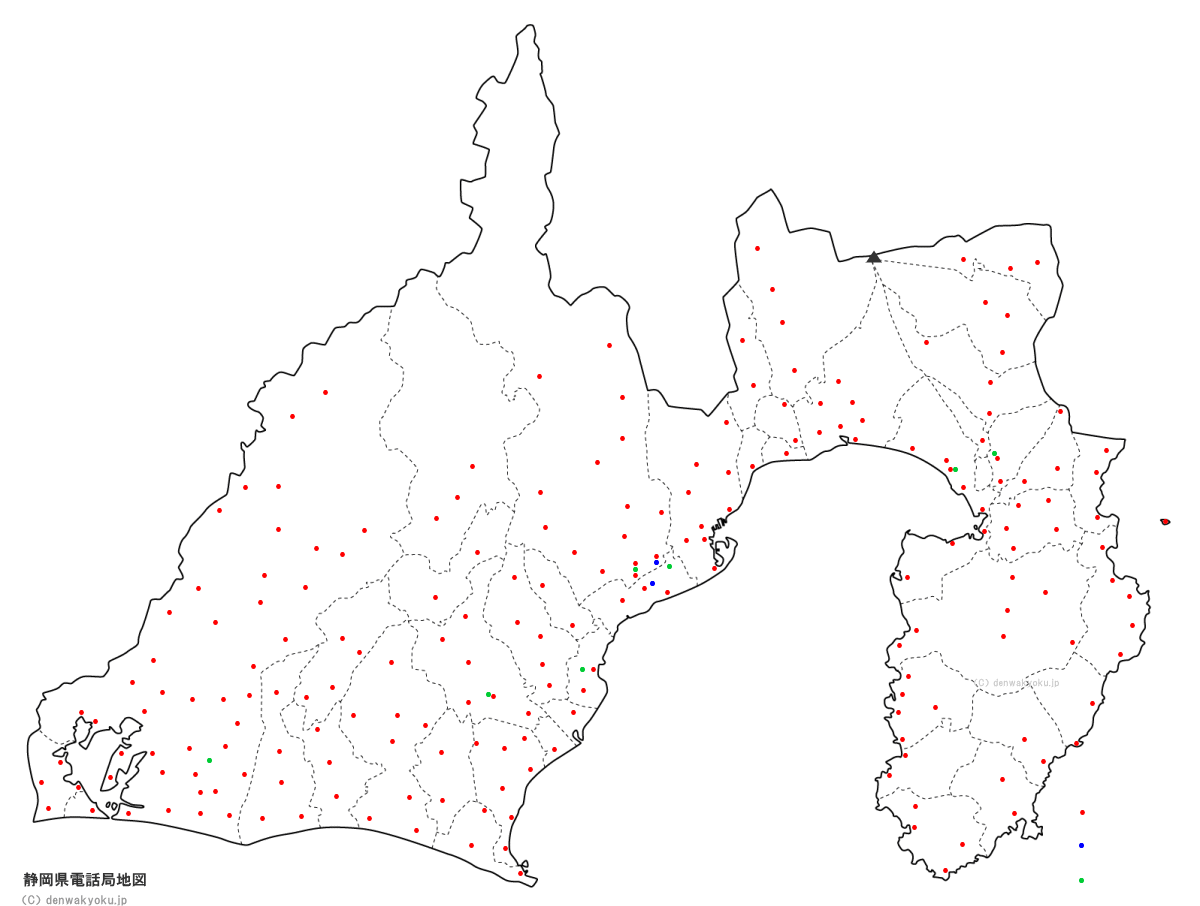 静岡県電話局地図