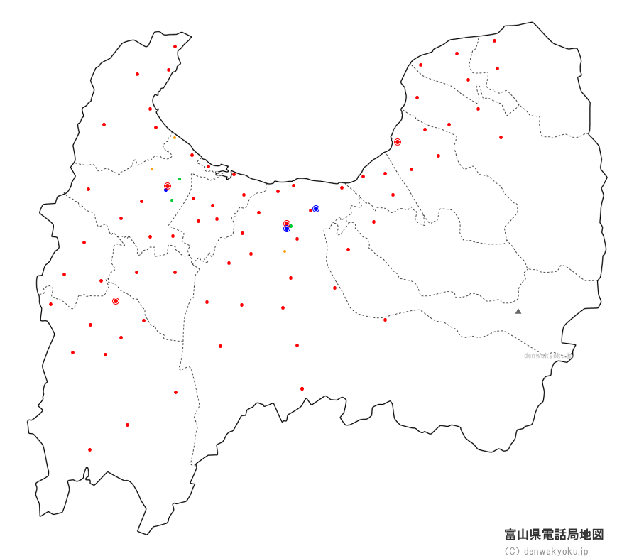 富山県電話局地図